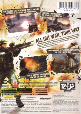 Battlefield 2 Modern Combat (USA) box cover back